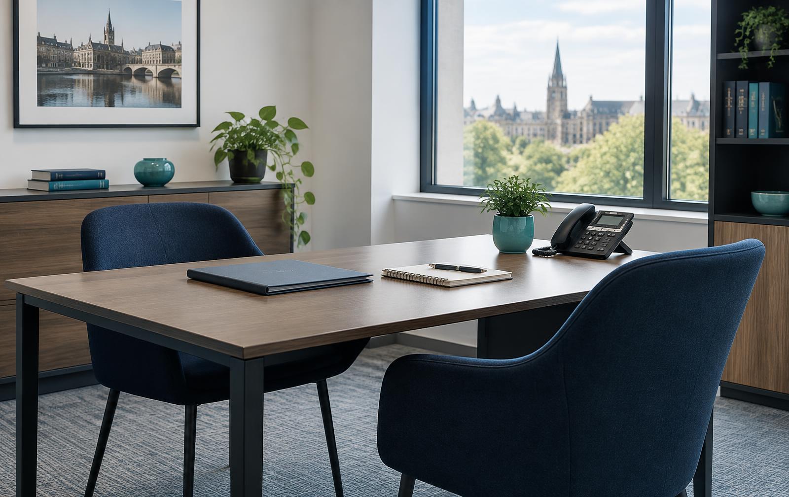 Costs Lawyer reviewing an instruction at a meeting table